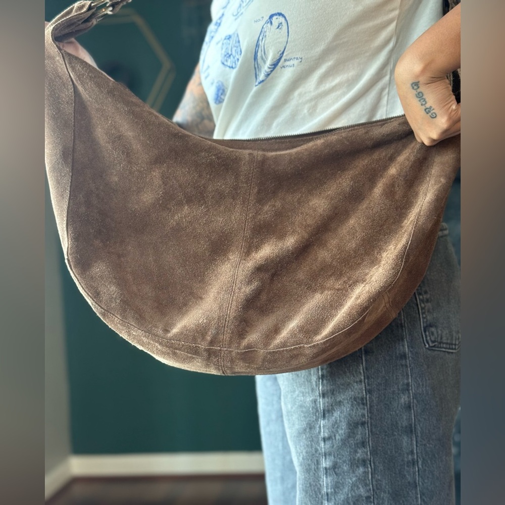 Free People Brown Suede Hobo Bag - Picture 3 of 4